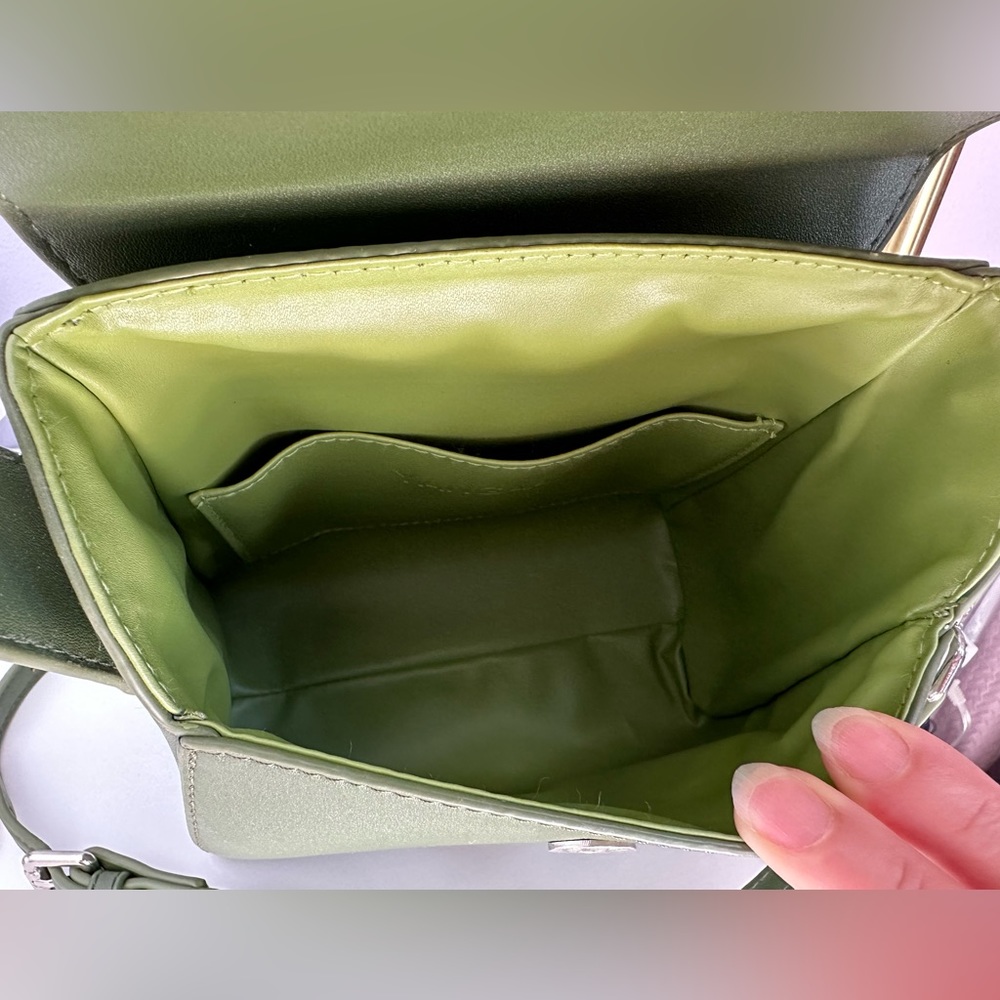 Avocado green handbag / crossbody small bag leather - Picture 5 of 5